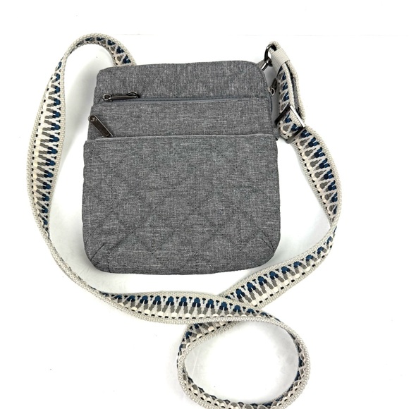 Travelon Boho Slim Crossbody Bag Gray Quilted Handbag Anti Theft Brand New‎ - Picture 3 of 11